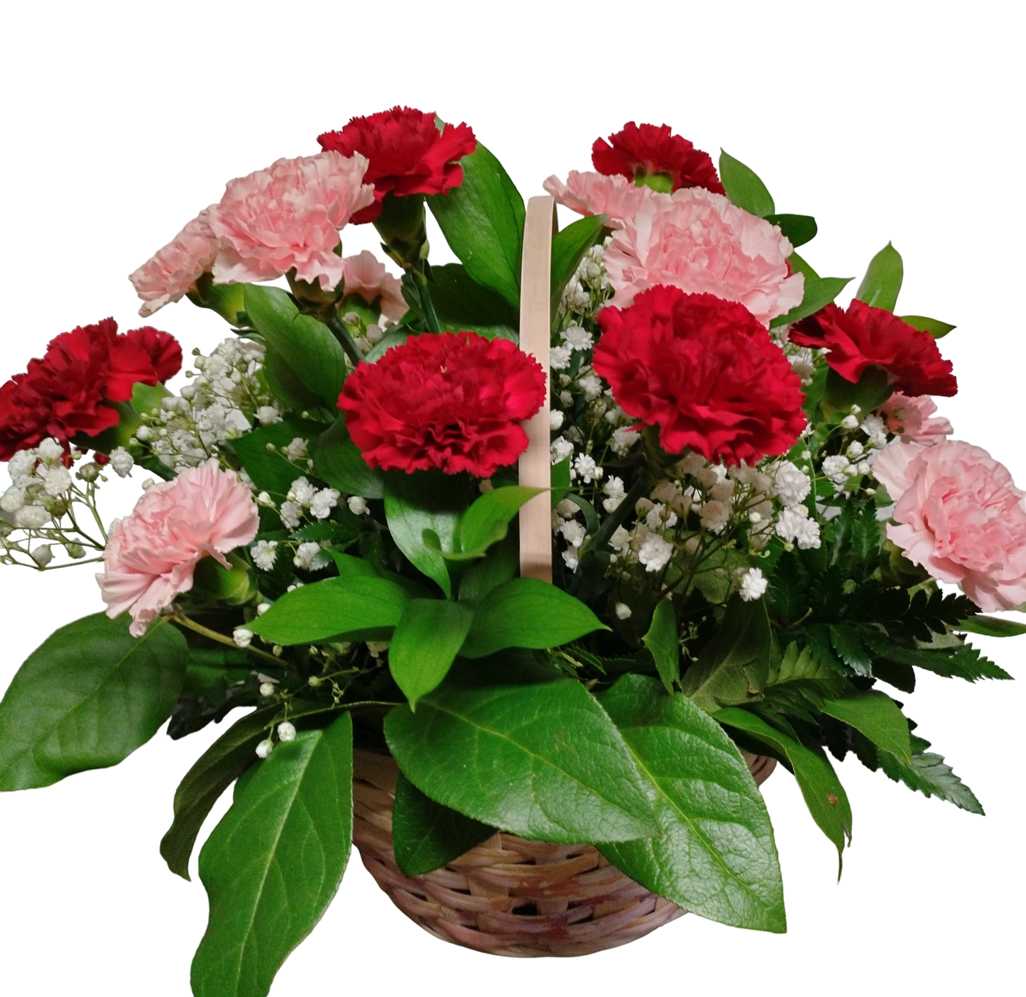 Red and Pink Carnation Basket